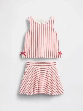 Vintagesoft-set med kjol och tröja med rosett för Baby & Småbarn
