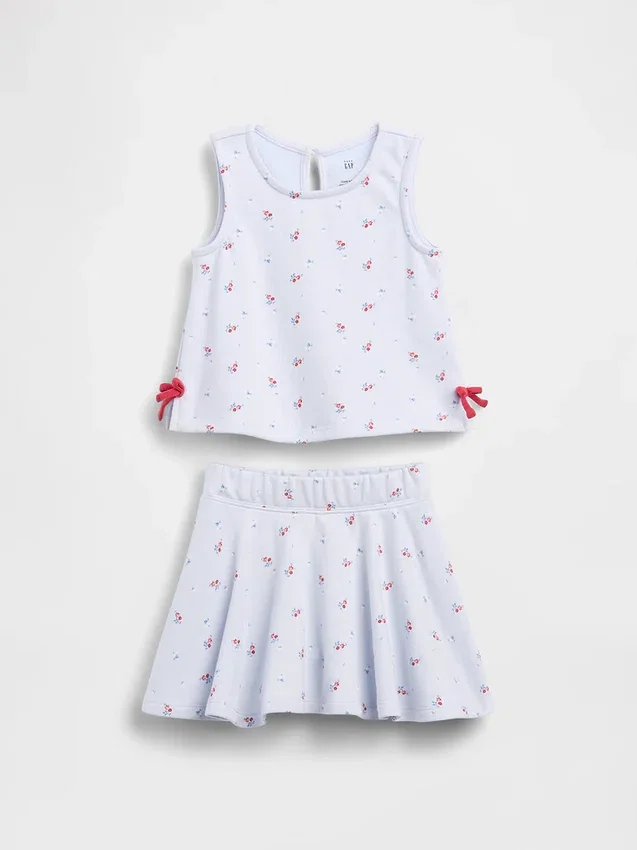 Vintagesoft-set med kjol och tröja med rosett för Baby & Småbarn