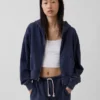 Vintagesoft Terry-hoodie med dragkedja