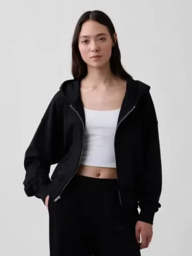 Vintagesoft Terry-hoodie med dragkedja