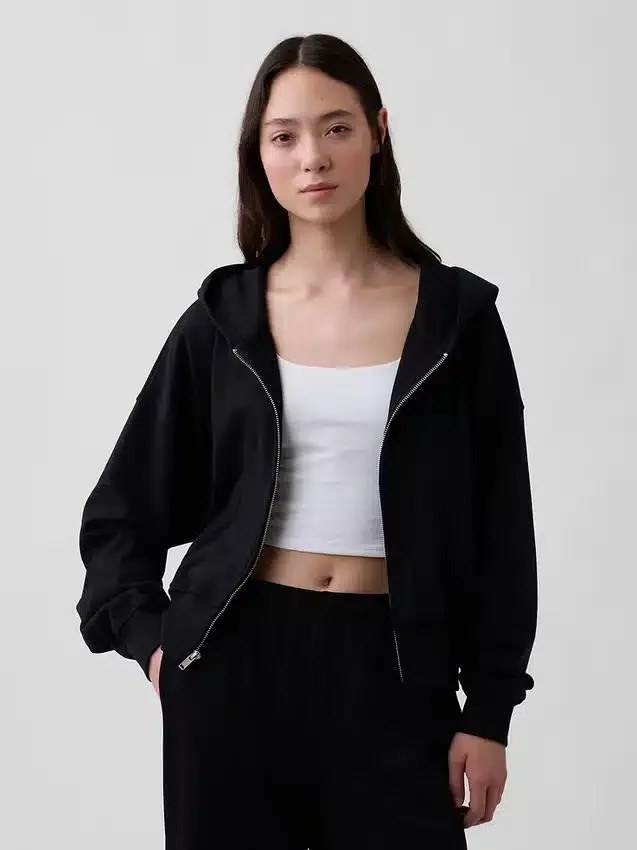 Vintagesoft Terry-hoodie med dragkedja
