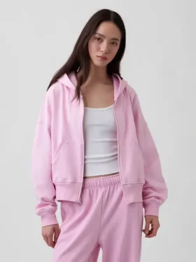 Vintagesoft Terry-hoodie med dragkedja