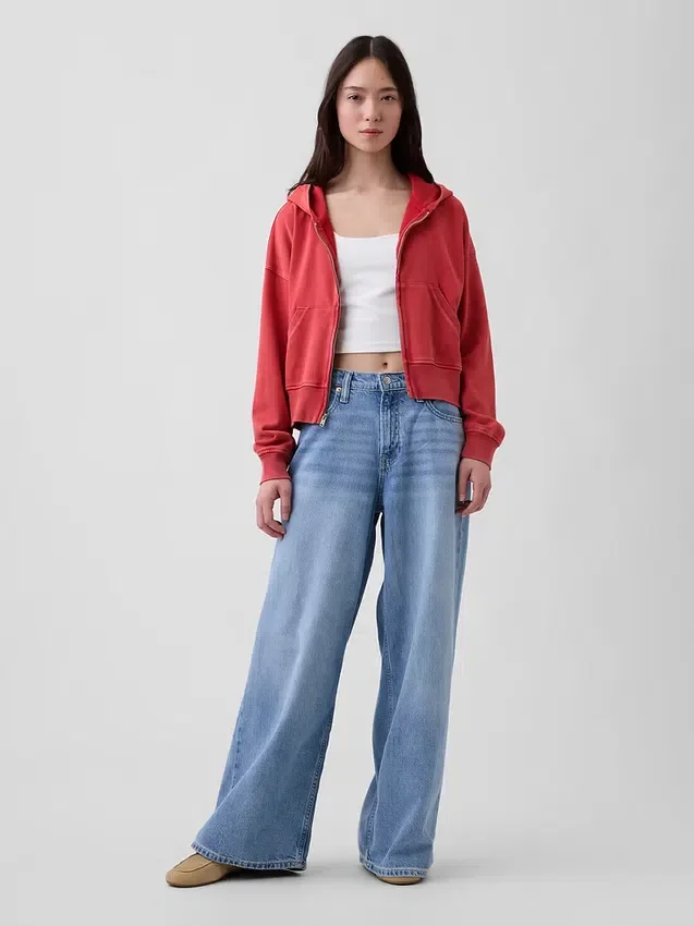 Vintagesoft Terry-hoodie med dragkedja