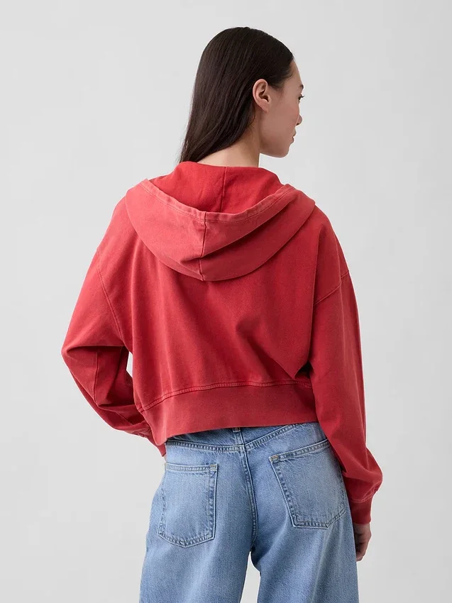 Vintagesoft Terry-hoodie med dragkedja