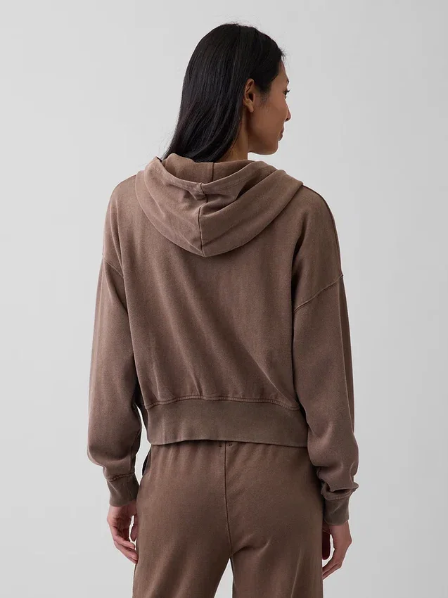 Vintagesoft Terry-hoodie med dragkedja