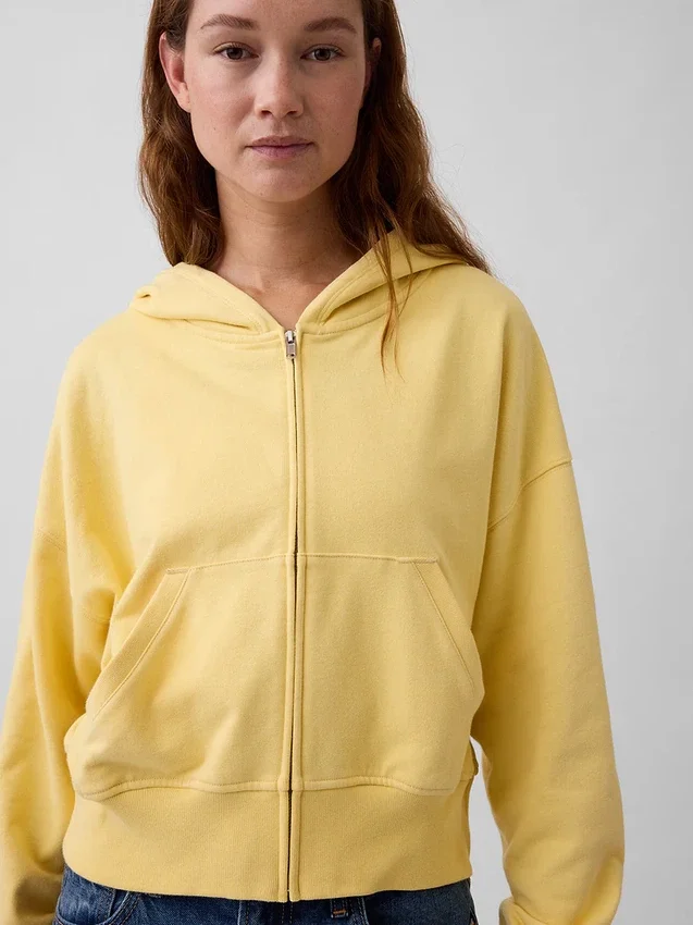 Vintagesoft Terry-hoodie med dragkedja