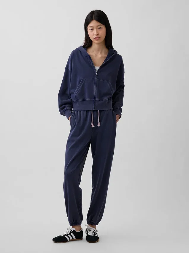 Vintagesoft Terry-hoodie med dragkedja