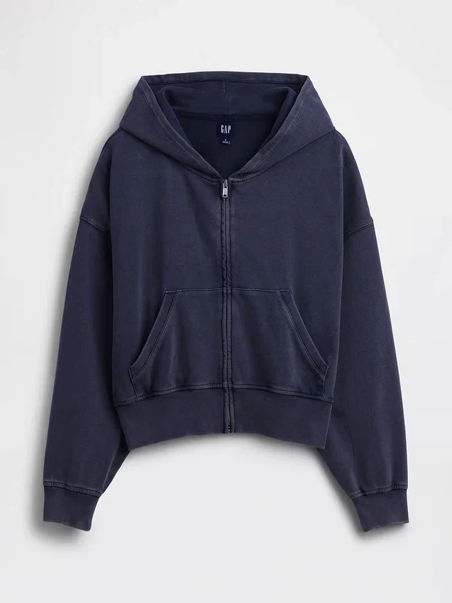 Vintagesoft Terry-hoodie med dragkedja