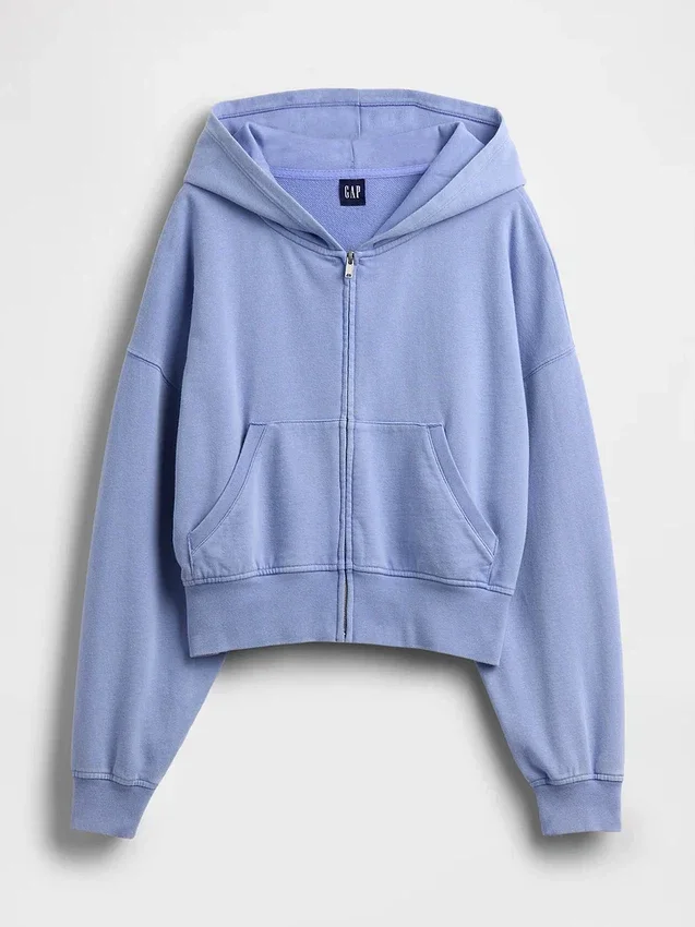 Vintagesoft Terry-hoodie med dragkedja
