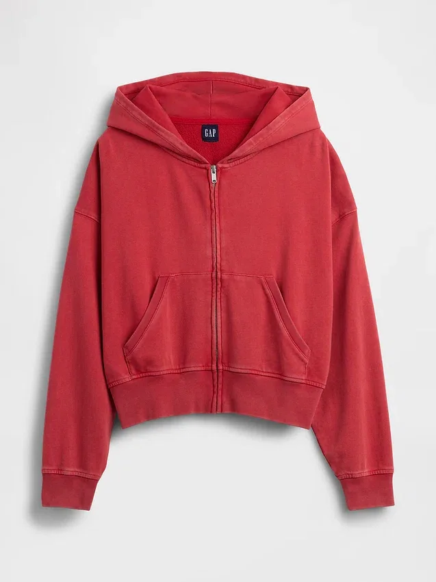 Vintagesoft Terry-hoodie med dragkedja