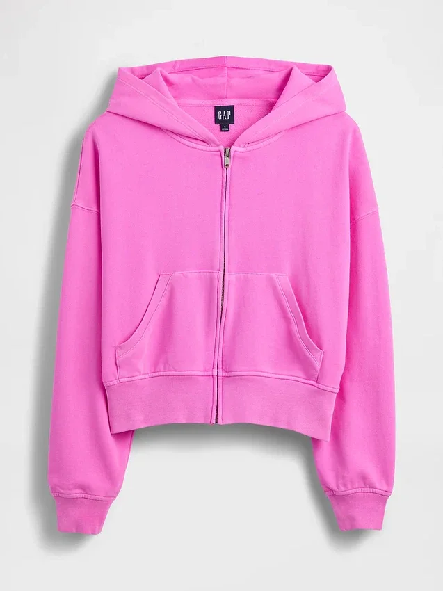 Vintagesoft Terry-hoodie med dragkedja