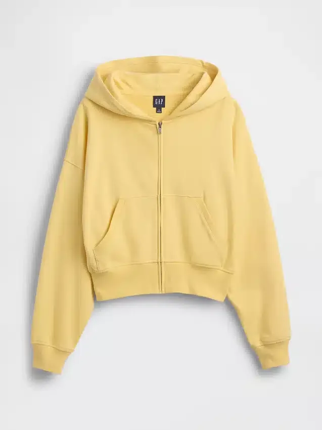Vintagesoft Terry-hoodie med dragkedja