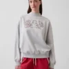 Vintagesoft Terry Oversized Mockneck Logo Sweatshirt