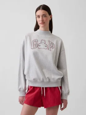 Vintagesoft Terry Oversized Mockneck Logo Sweatshirt