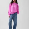 Vintagesoft Terry Oversized Mockneck Logo Sweatshirt