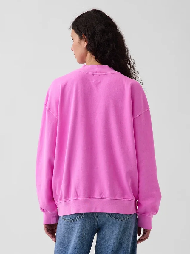 Vintagesoft Terry Oversized Mockneck Logo Sweatshirt