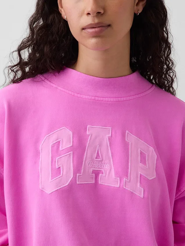 Vintagesoft Terry Oversized Mockneck Logo Sweatshirt