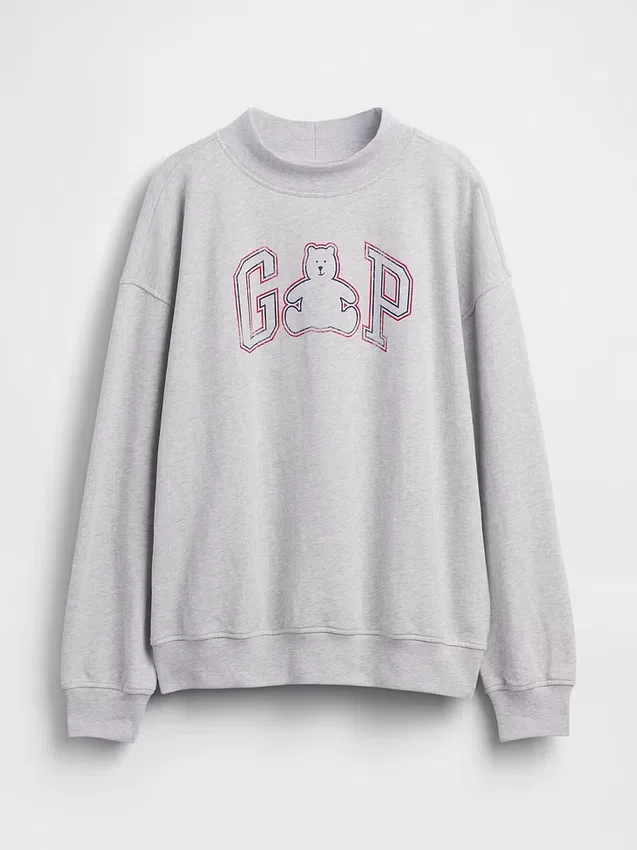 Vintagesoft Terry Oversized Mockneck Logo Sweatshirt
