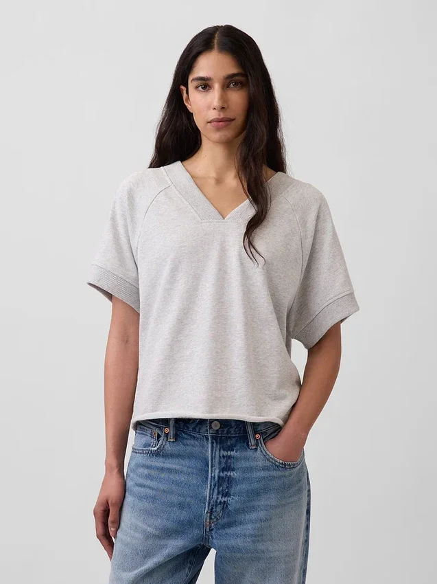Vintagesoft Terry Oversized V-Neck Sweatshirt