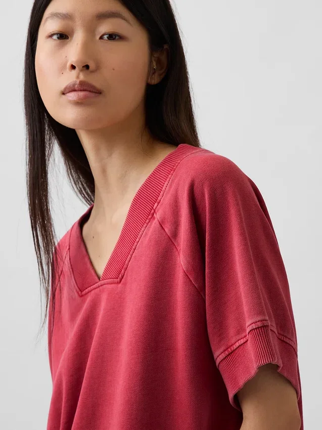 Vintagesoft Terry Oversized V-Neck Sweatshirt