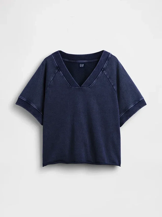 Vintagesoft Terry Oversized V-Neck Sweatshirt