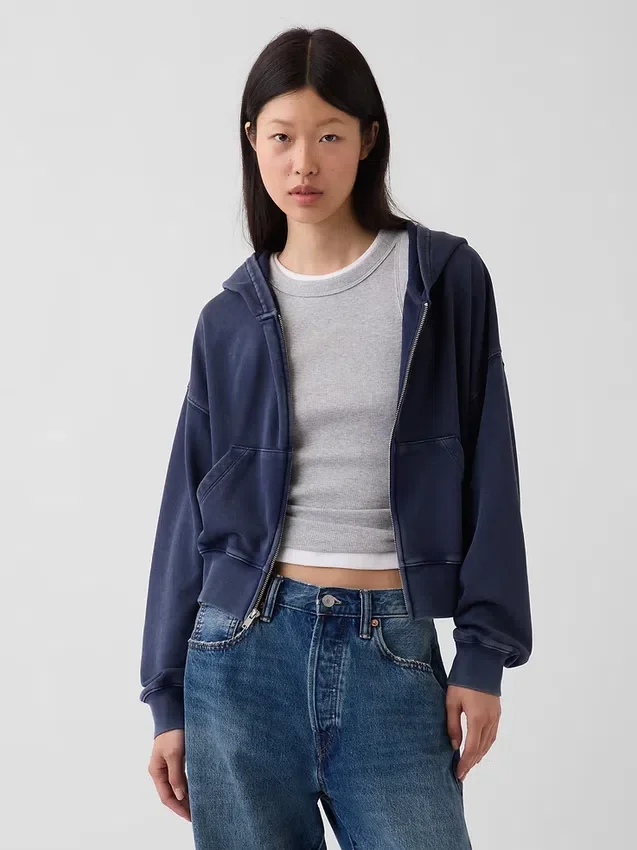 Vintagesoft Terry Oversized Wedge Zip Hoodie