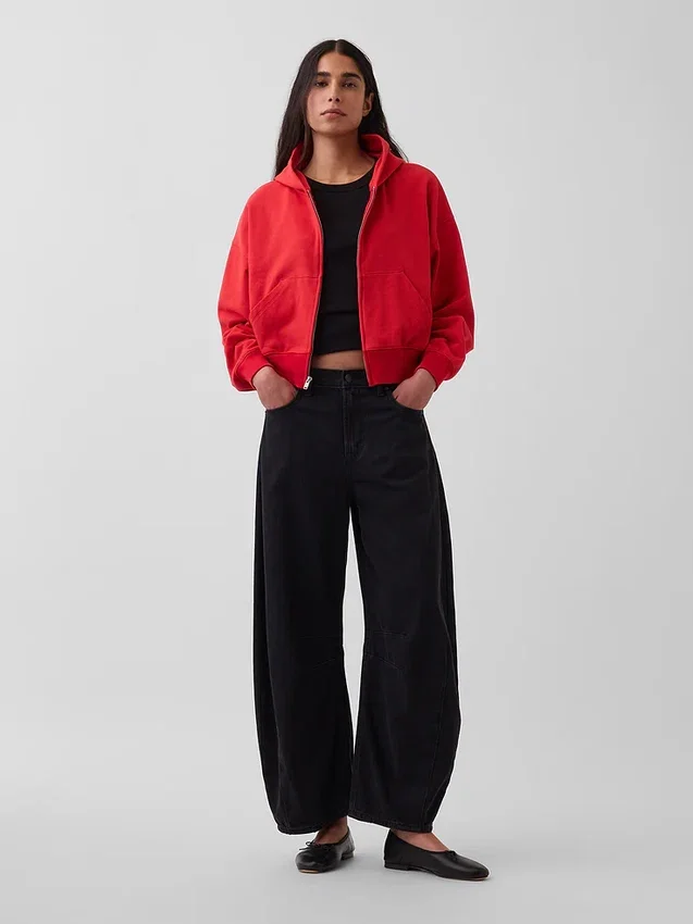 Vintagesoft Terry Oversized Wedge Zip Hoodie