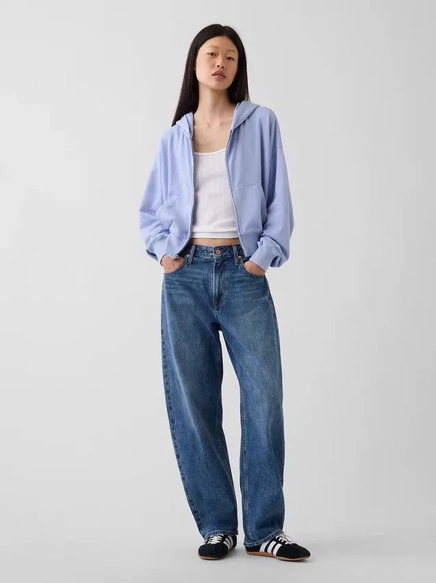Vintagesoft Terry Oversized Wedge Zip Hoodie
