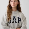 Vintagesoft-tröja i oversized-modell med hög hals och logotyp för barn