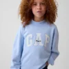 Vintagesoft-tröja i oversized-modell med hög hals och logotyp för barn