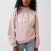 Vintagesoft-tröja i oversized-modell med hög hals och logotyp för barn