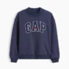 Vintagesoft-tröja i oversized-modell med hög hals och logotyp för barn
