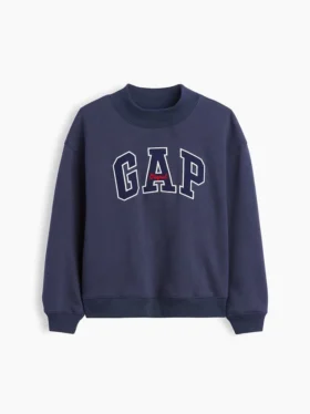 Vintagesoft-tröja i oversized-modell med hög hals och logotyp för barn