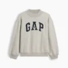 Vintagesoft-tröja i oversized-modell med hög hals och logotyp för barn