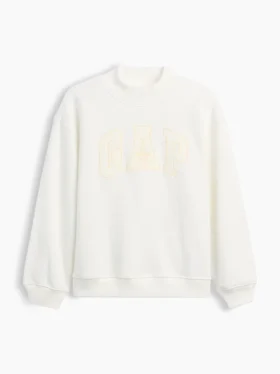 Vintagesoft-tröja i oversized-modell med hög hals och logotyp för barn