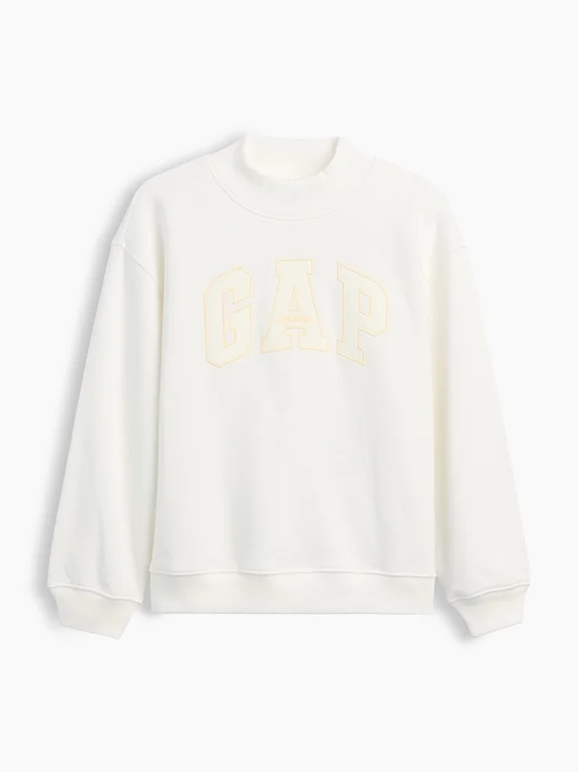 Vintagesoft-tröja i oversized-modell med hög hals och logotyp för barn