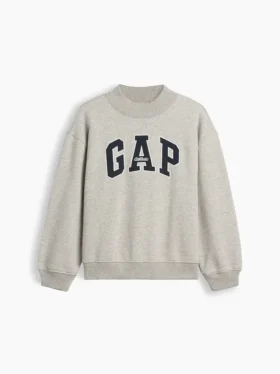 Vintagesoft-tröja i oversized-modell med hög hals och logotyp för barn