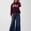 Vintagesoft-tröja i oversized-modell med hög hals och logotyp för barn