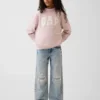 Vintagesoft-tröja i oversized-modell med hög hals och logotyp för barn