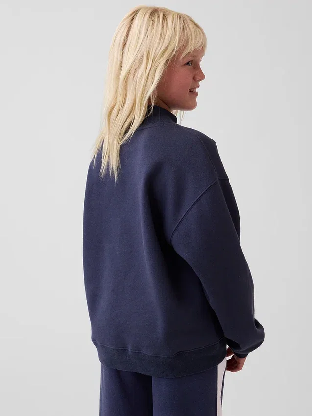 Vintagesoft-tröja i oversized-modell med hög hals och logotyp för barn