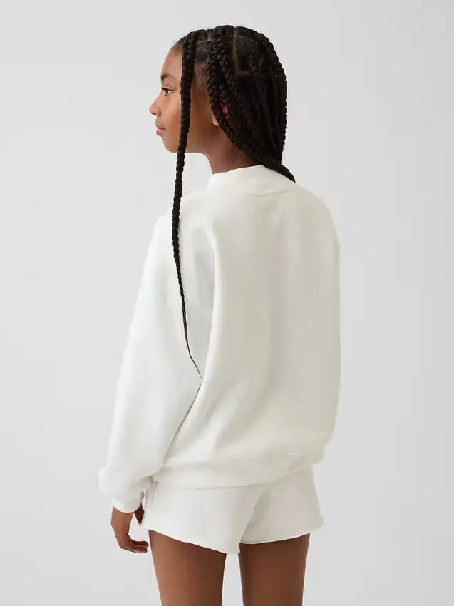 Vintagesoft-tröja i oversized-modell med hög hals och logotyp för barn