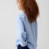 Vintagesoft-tröja i oversized-modell med hög hals och logotyp för barn