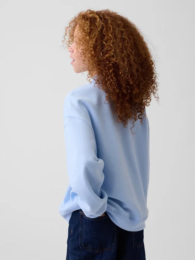 Vintagesoft-tröja i oversized-modell med hög hals och logotyp för barn