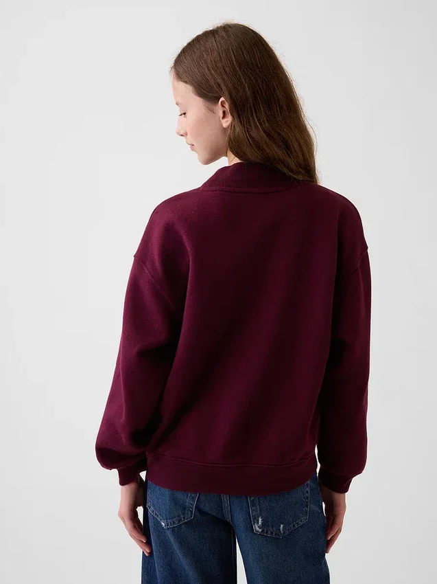 Vintagesoft-tröja i oversized-modell med hög hals och logotyp för barn