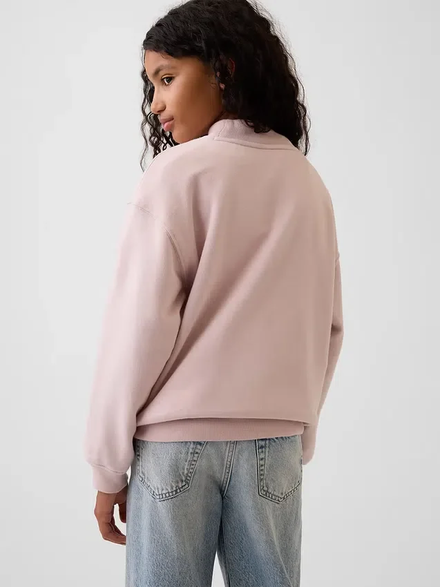 Vintagesoft-tröja i oversized-modell med hög hals och logotyp för barn