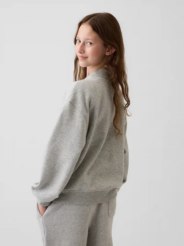 Vintagesoft-tröja i oversized-modell med hög hals och logotyp för barn
