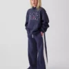 Vintagesoft-tröja i oversized-modell med hög hals och logotyp för barn