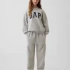 Vintagesoft-tröja i oversized-modell med hög hals och logotyp för barn