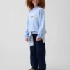 Vintagesoft-tröja i oversized-modell med hög hals och logotyp för barn