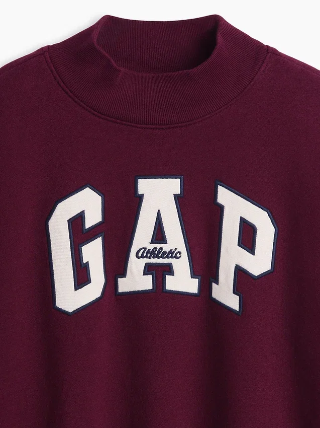Vintagesoft-tröja i oversized-modell med hög hals och logotyp för barn